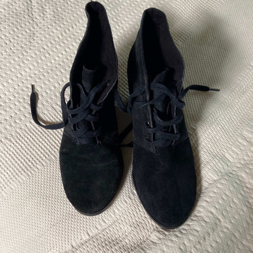 Lucky Brand lace-up wedge booties